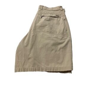 Sportif Outdoor Men's Shorts Size XL 100% Cotton Flat Front Belted Khaki Golf